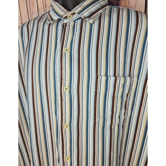Tommy Bahama Mens Silk Shirt XL Striped Button-Down - Picture 3 of 7